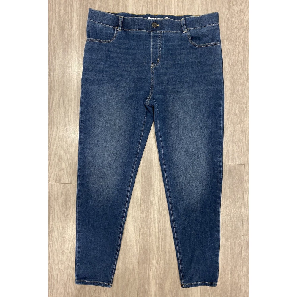 Betabrand Skinny Pull On Jeans Women XL Long Blue Yoga Denim Stretch Jeans EUC
